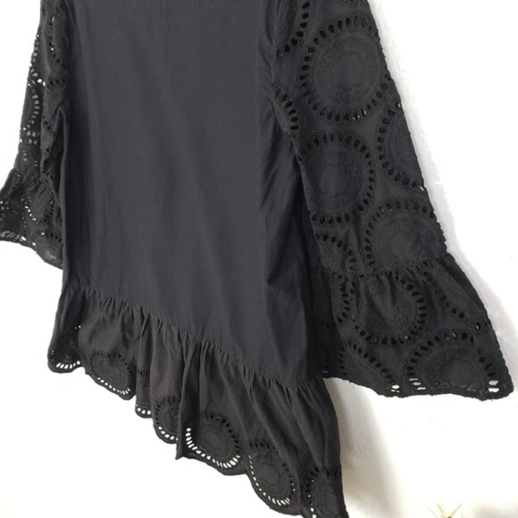 LOFT Embroidered Eyelet Lace Peplum Cotton Blouse Top size S Women's - Picture 13 of 14